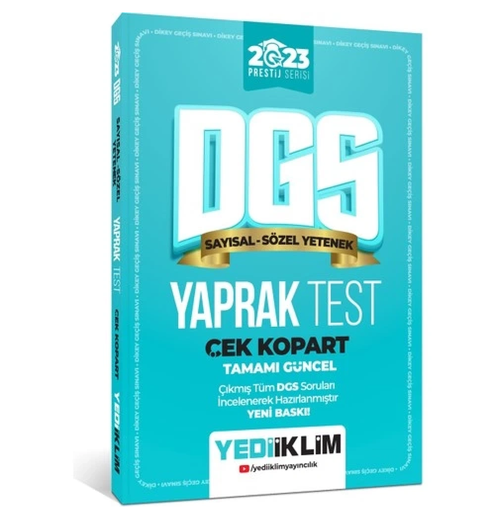 Dgs 2023 Sayısal Sözel Yaprak Test  Yediiklim