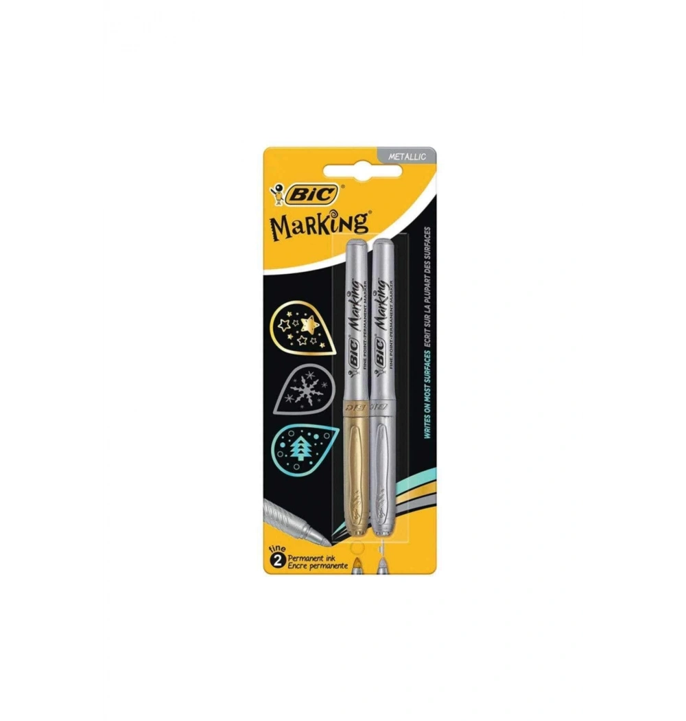 Bic Markıng Metalik Davetiye Kalemi Altın Gümüş 2 Li Bilister