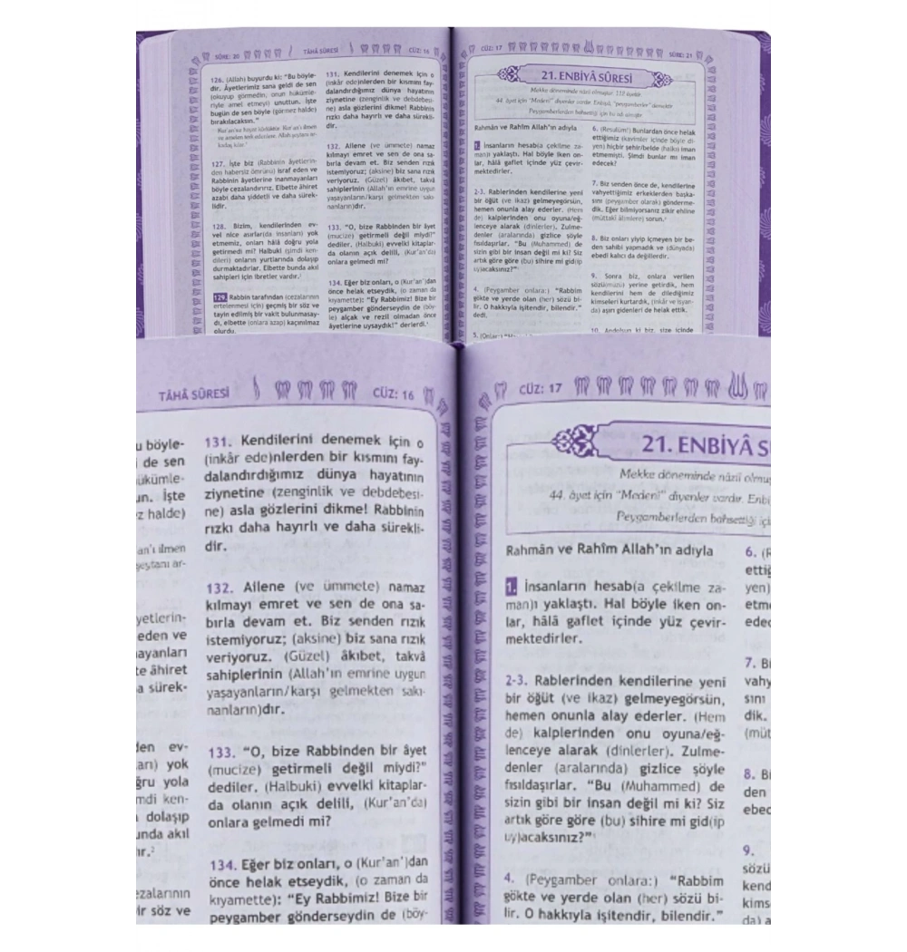 Feyzül Furkan Metinsiz Tefsirli Meal Büyük Boy Lila Ciltli Server