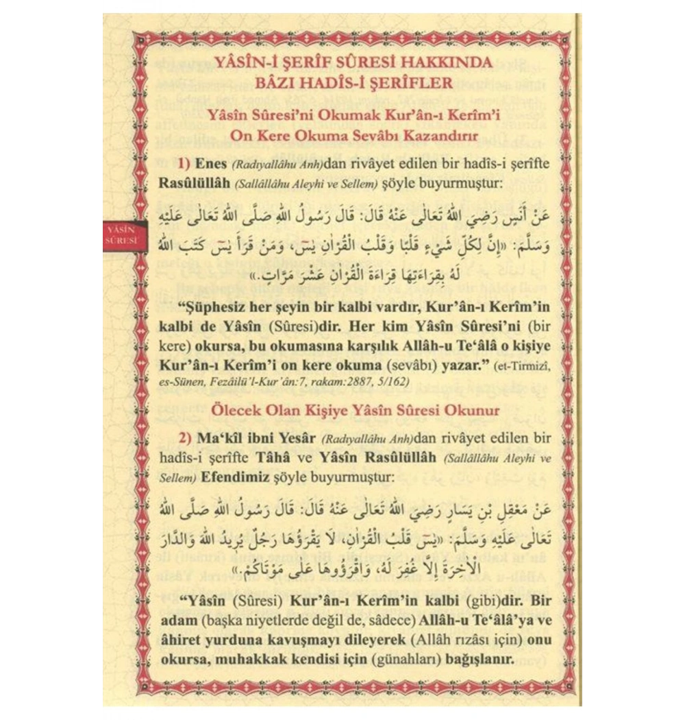 Yasin Cüzü Orta Boy    Cübbeli Ahmet Hoca