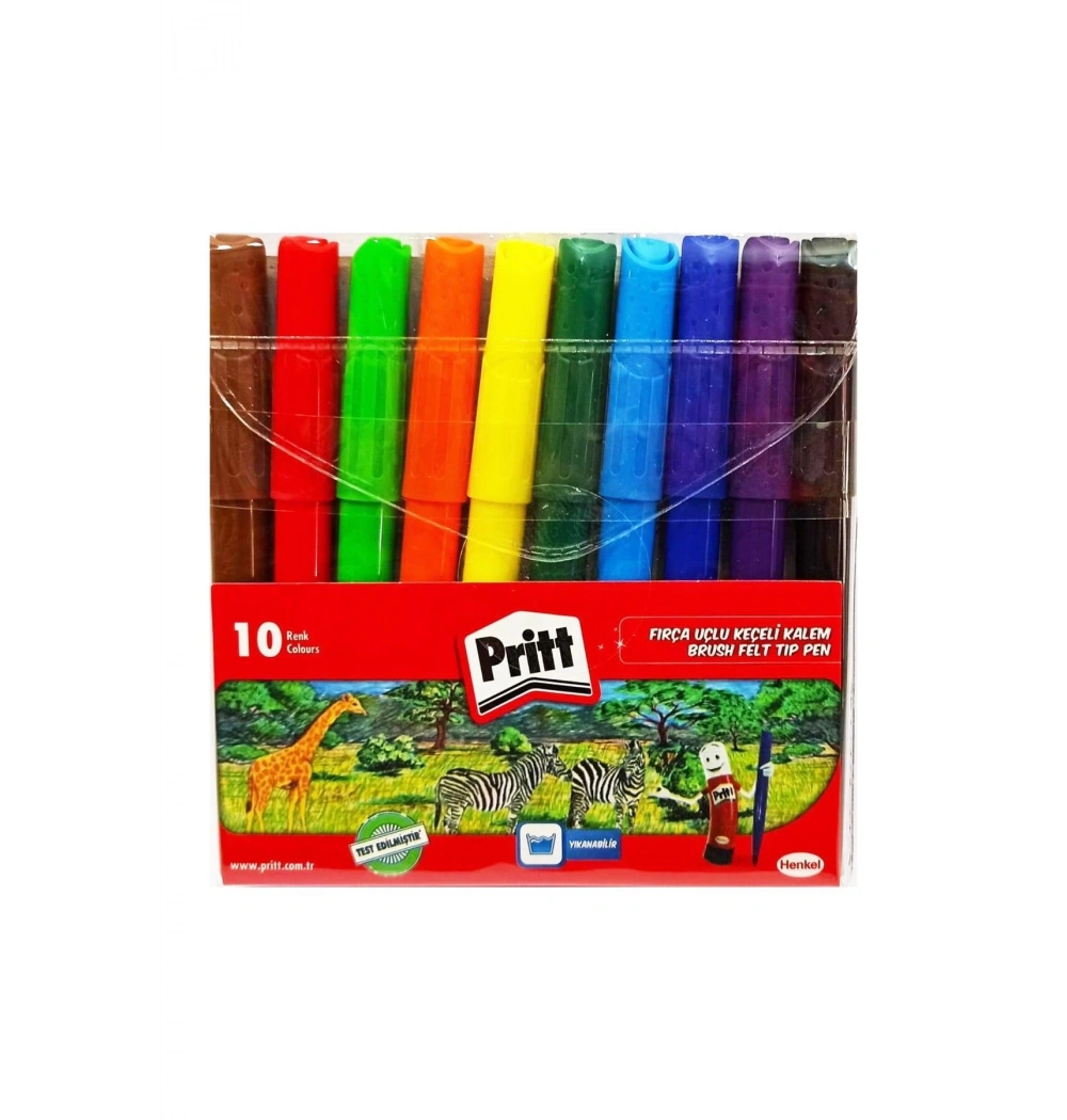 Pritt 10 Lu Fırça Uçlu Yıkanabilir Keçeli Kalem