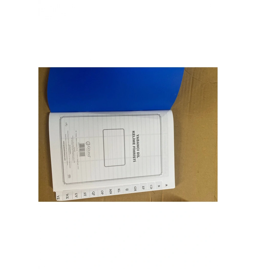 Gülpaş İngilizce Kelime Fihrist Defteri 14X20 56 Yp Plastik Kapak 155