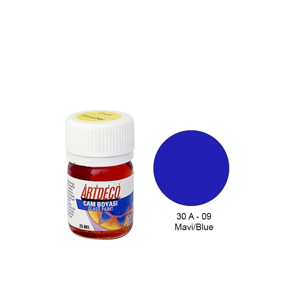 Lisans Artdeco Cam Boyası 25 Ml. Mavi 30 A - 09