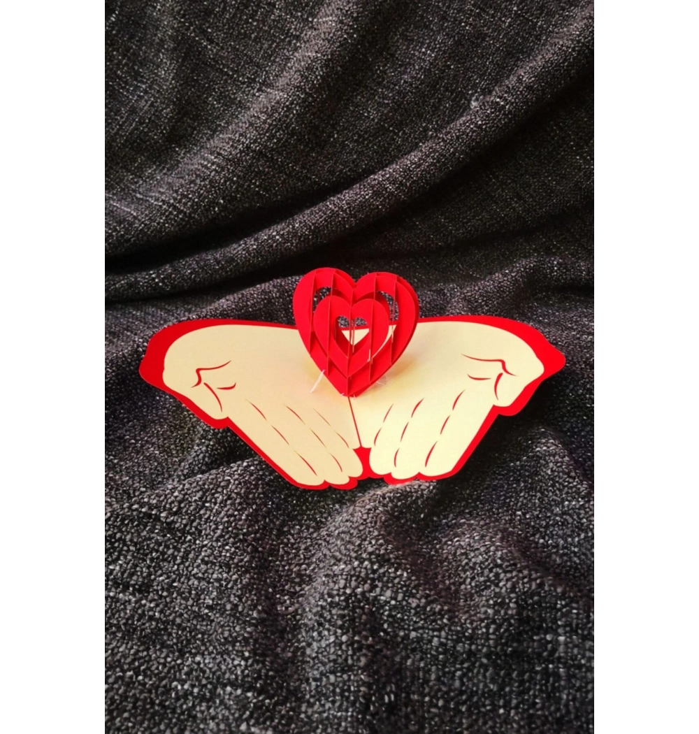 Esseniro 3D Kart Avuç İçinde Kalp   Kod:Sv01