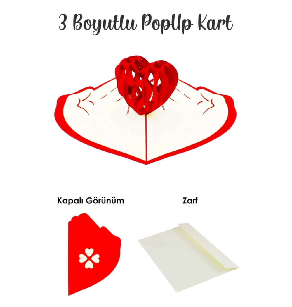 Esseniro 3D Kart Avuç İçinde Kalp   Kod:Sv01