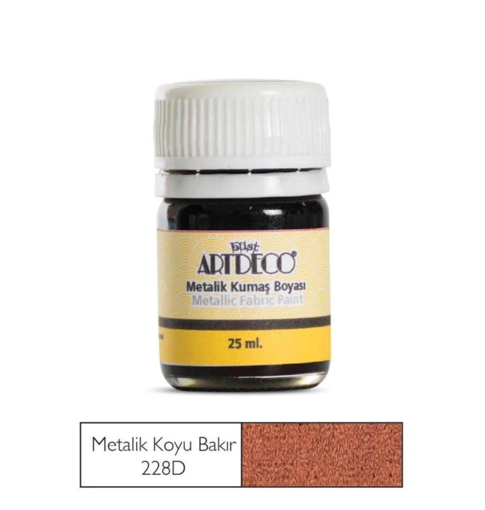 Lisans Artdeco Metalik Kumaş Boyası 25Ml. D.Kupfer Bakır  Lv-Y-011A-228D