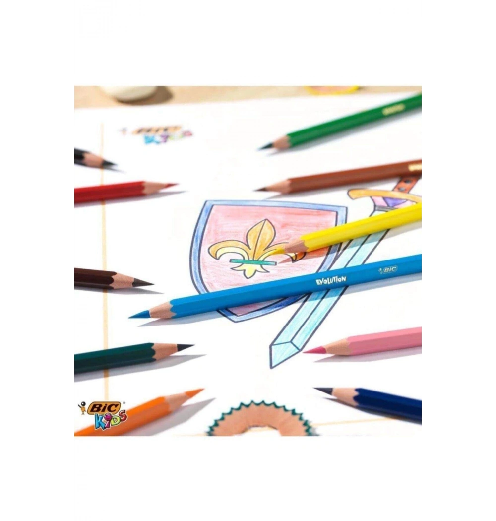 Bic Evolutıon Kuru Boya Kalemi 12+1 Metal Tüp Kod:958191