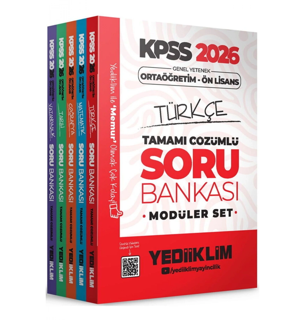 Kpss 2026 Gy Ortaöğretim Önlisans Çözümlü Soru Bankası Modüler Set 5 Li