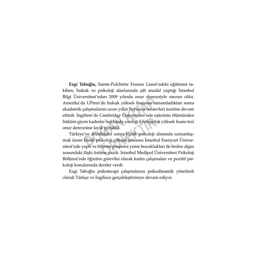 Bir Narsiste Aşık Olmak Ezgi Taboğlu Doğan Kitap