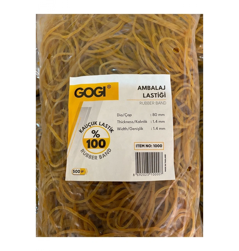 Gogi 1000 % 100 Kauçuk Ambalaj Lastiği - 500 Gr. - Midi 80Mm