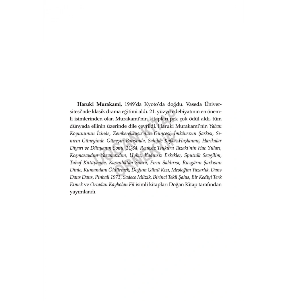 Şehir Ve Belirsiz Duvarları  Murakami  Doğan Kitap