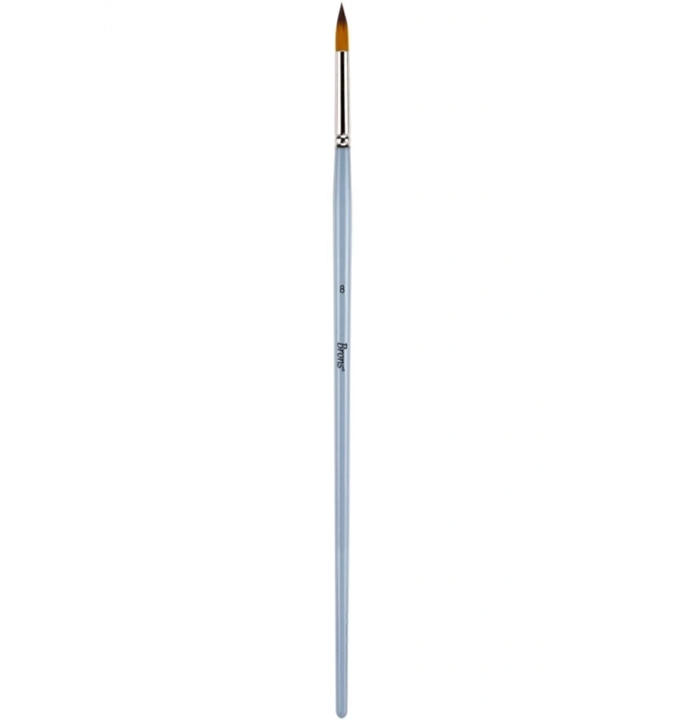 Brons123 Serisi Sulu Boya Ve Akrilik Boya Fırçası Sentetik Kil Yuvarlak Uç - 8 Kod: Br-759