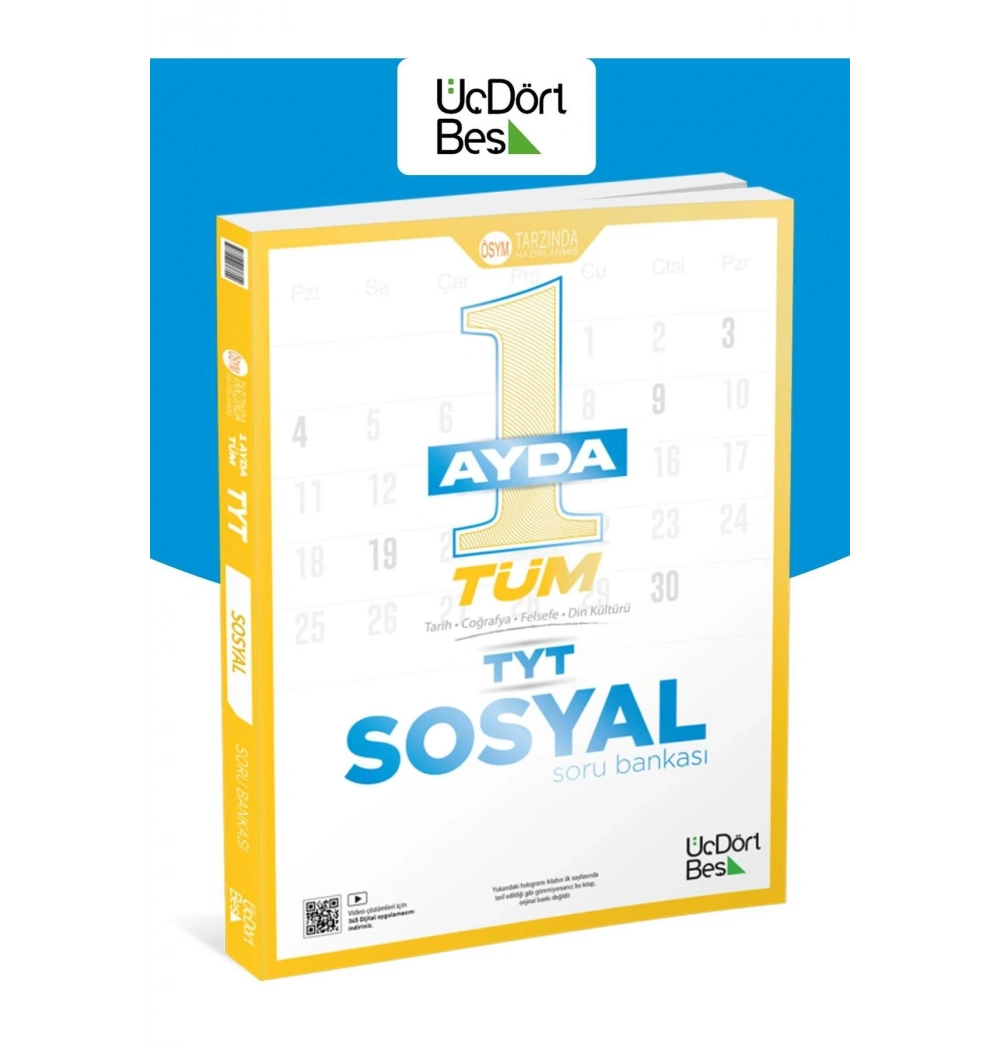 1 Ayda Tyt Sosyal Soru Bankası Üçdörtbeş Yayın