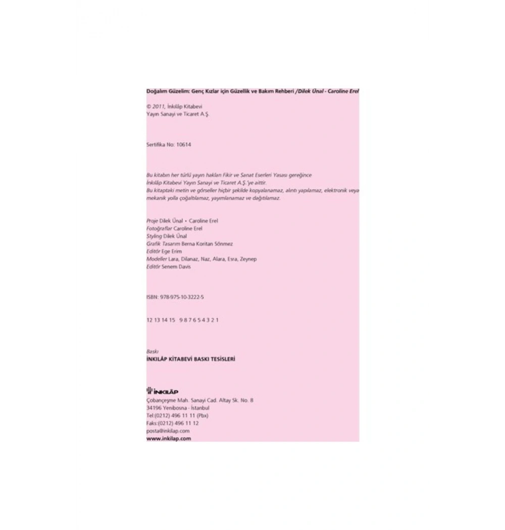 Doğalım Güzelim Genç Kızlar İçin Güzellik Rehberi İnkılap