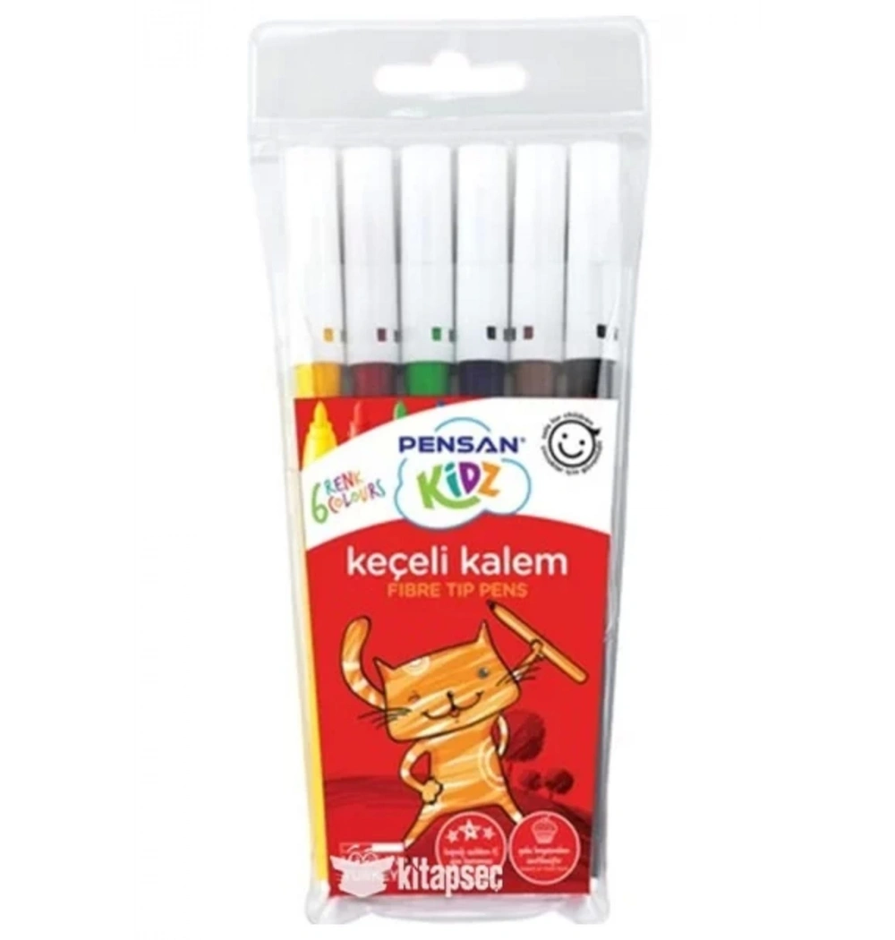 Pensan Kidz Keçeli Boya Kalemi 6 Renk Kod:pe34000kk6r