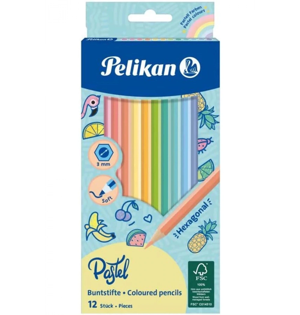 Pelikan Pastel Renk Kuru Boya Kalemi 12 Li P-701143