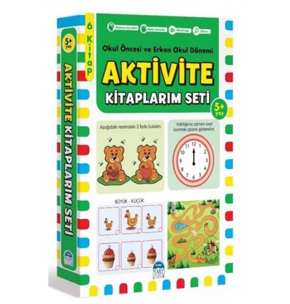 Okul Öncesi Aktivite Kitaplarım Seti 5+Yaş Martı Çocuk
