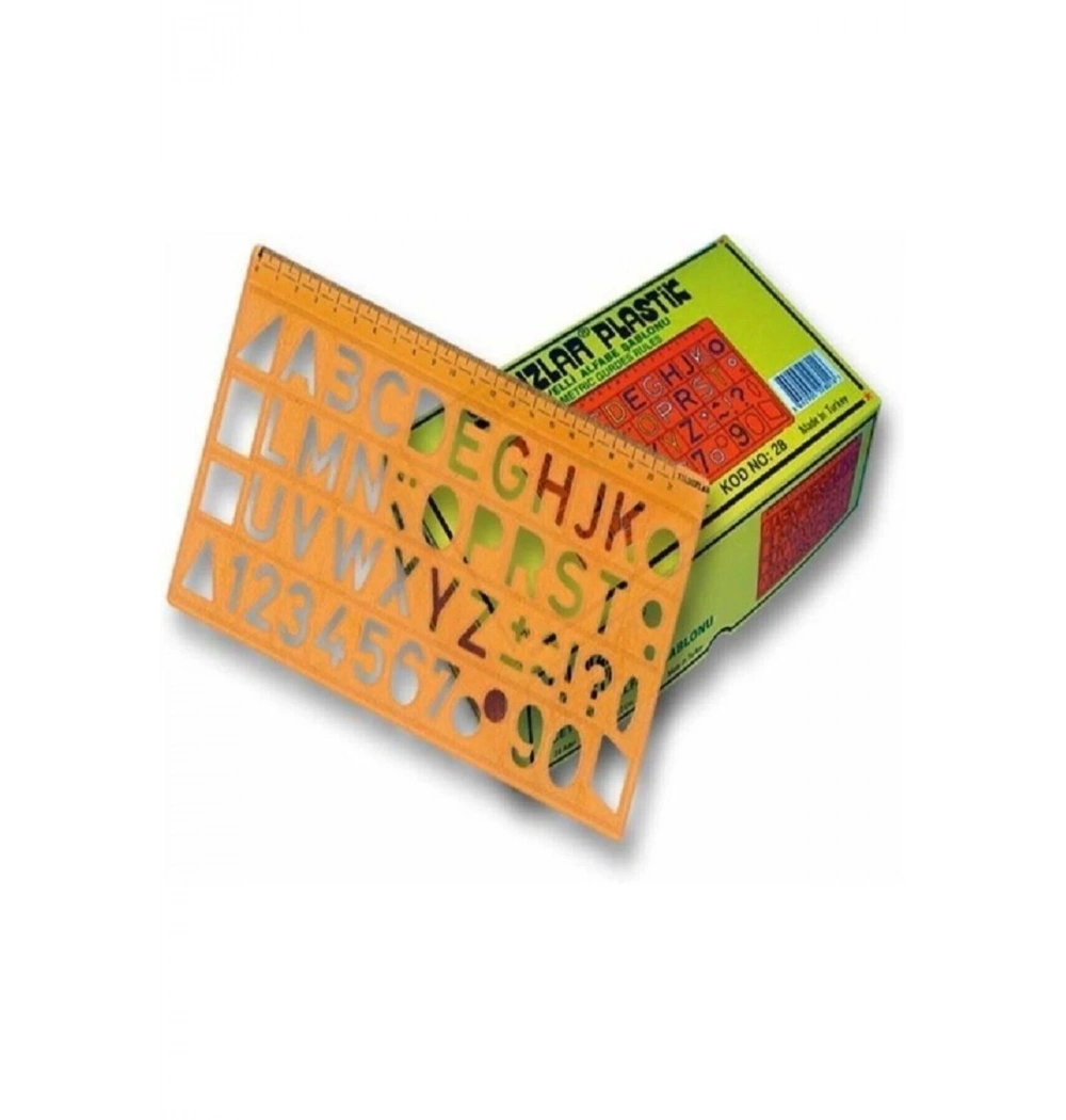 Yıldızlar Cetvelli Alfabe Şablonu 22 Cm No:28