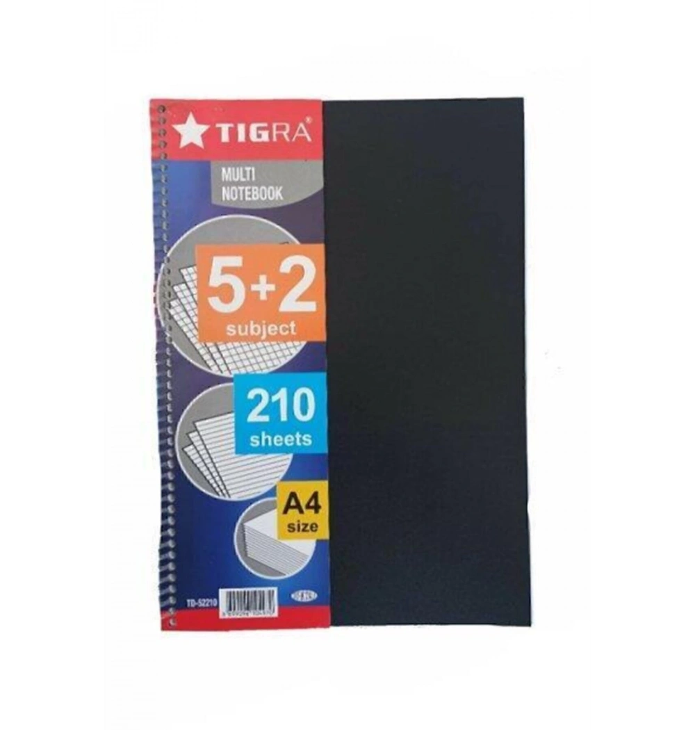 Tigra A4 5+2 7 Konulu Ayraçlı 175 Yaprak Defter Td-52175