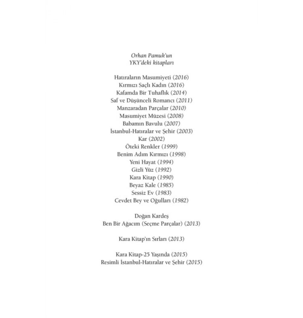 Kafamda Bir Tuhaflık   Orhan Pamuk   Yapı Kredi