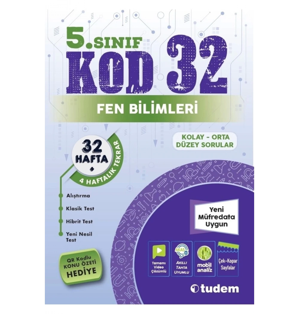 Tudem 5.Sınıf Fen Bilimleri Kod 32 32 Hafta Kolay Orta Düzey Sorular