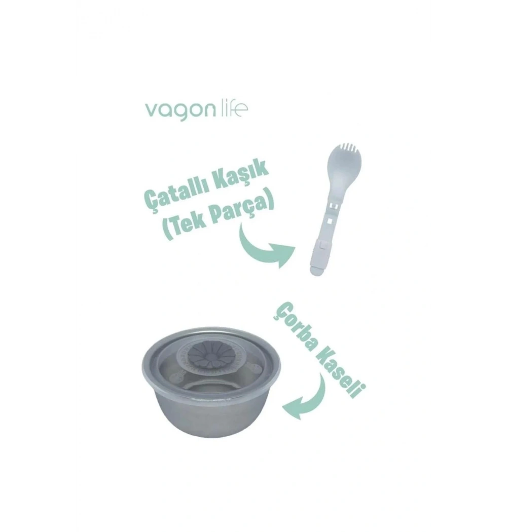 Vagonlife 1200 Ml 4 Bölmeli Paslanmaz Çelik Lunch Box Xc-7080 Beslenme Kutusu