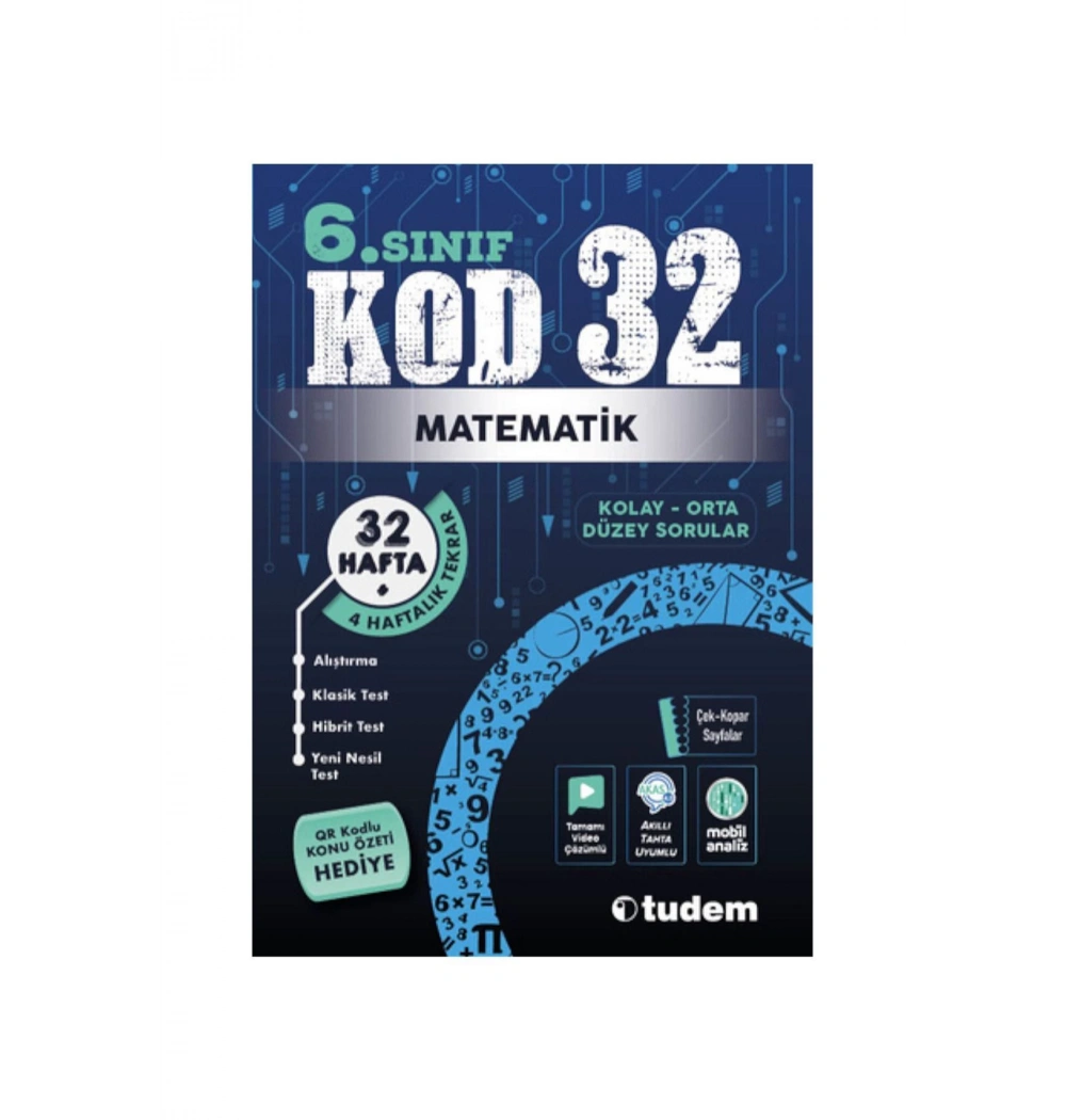 Tudem 6.Sınıf Matematik Kolay Orta Düzey Sorular Kod 32