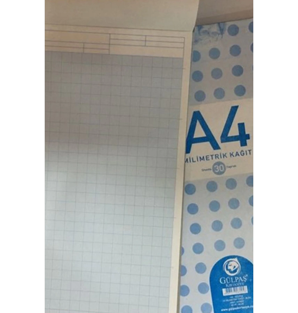Gülpaş Milimetrik Blok A4 Mavi-Kırmızı 145