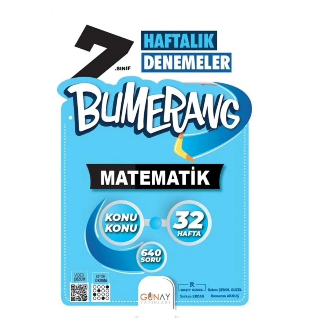 Günay 7.Sınıf Matematik 32 Haftalık Denemeler Bumerang
