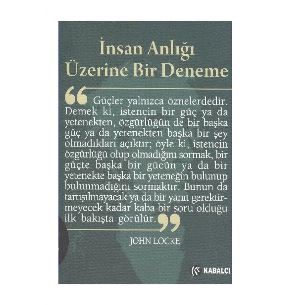 İnsan Anlığı Üzerine 1 Deneme John Locke Kabalcı