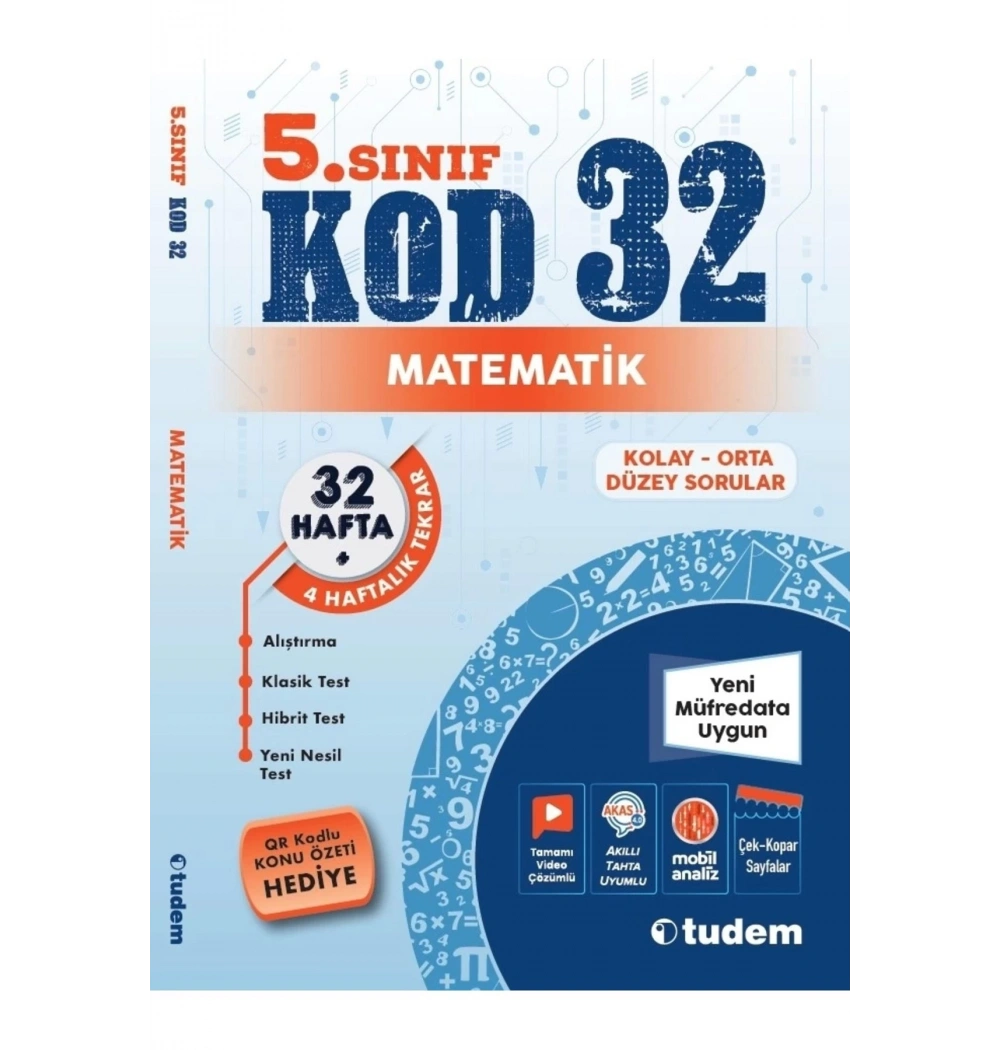 Tudem 5.Sınıf Kod 32 Matematik Kolay Orta Düzey Sorular