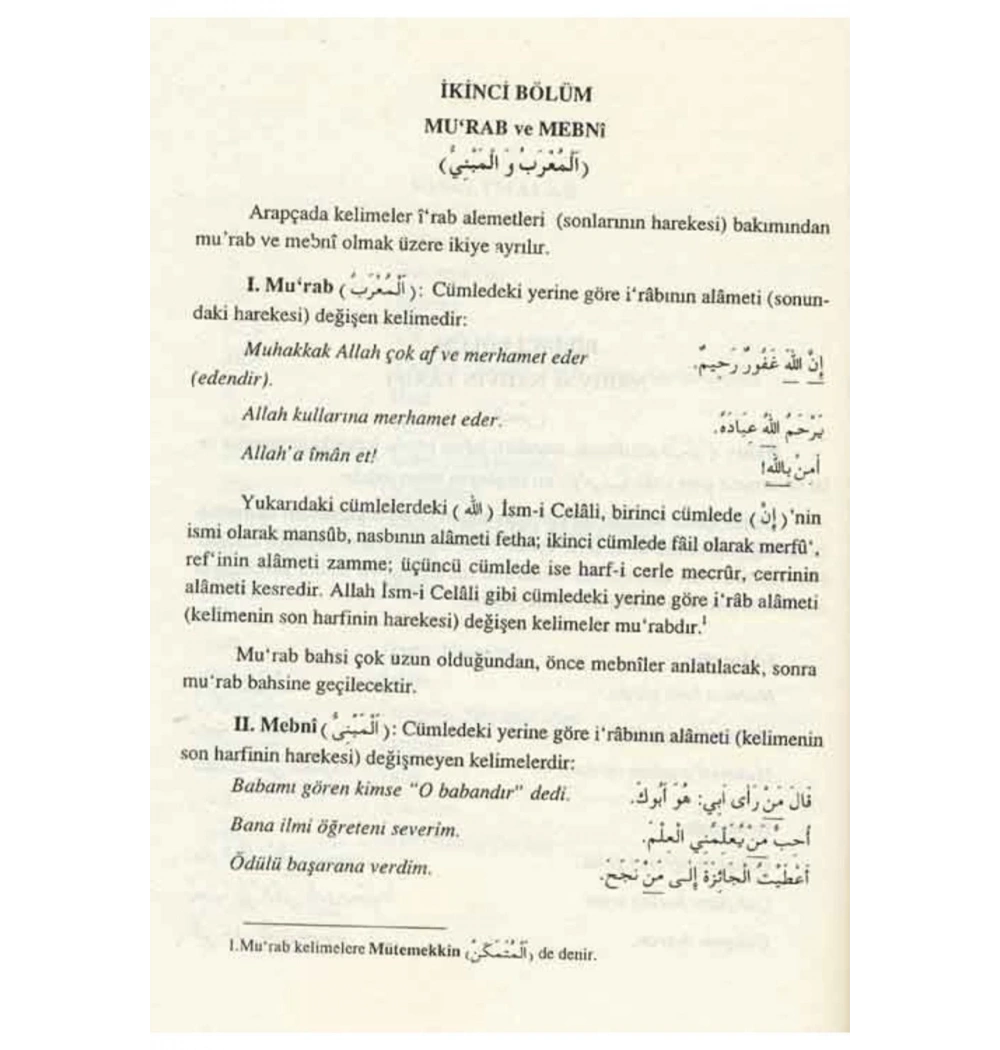 Arapça Dilbilgisi Nahiv / M.Meral Çörtü-  İfav