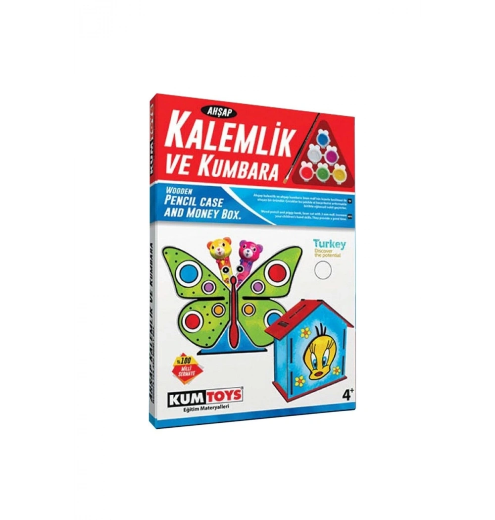 Kumtoys Ahşap Kalemlik Ve Kumbara