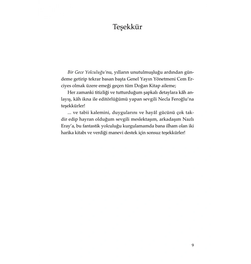 Bir Gece Yolculuğu   Nermin Bezmen  Doğan Kitap