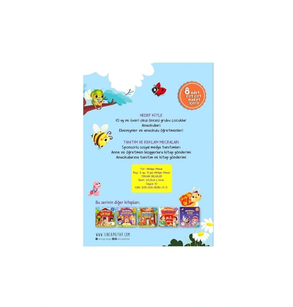 Merhaba Böcekler Cırt Cırtlı Hikaye Kitabı  Sincap Kitap