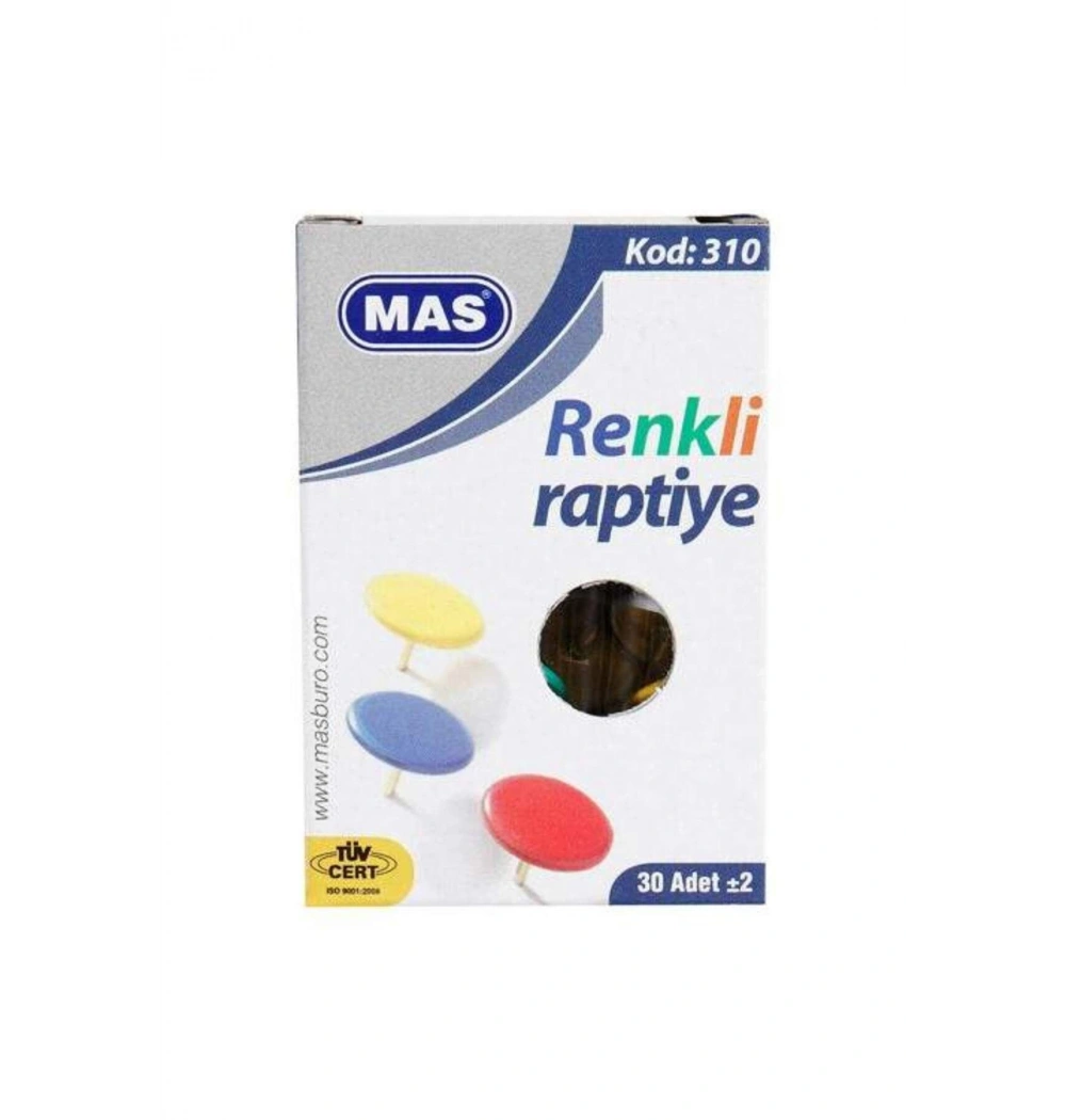Mas Renkli Raptiye Pvc Kaplı Beyaz Kod: 310
