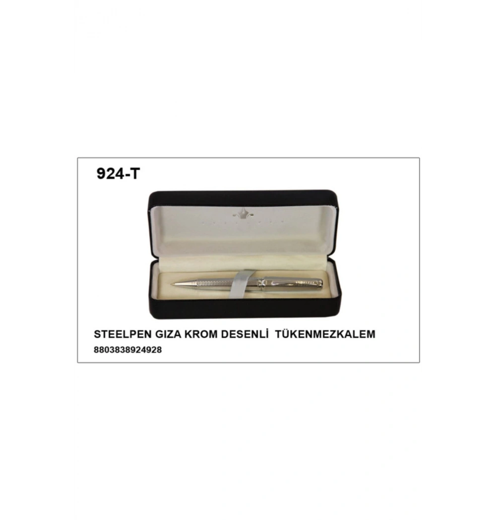 Steelpen 924 Gıza Krom Desenli Tükenmez Kalem