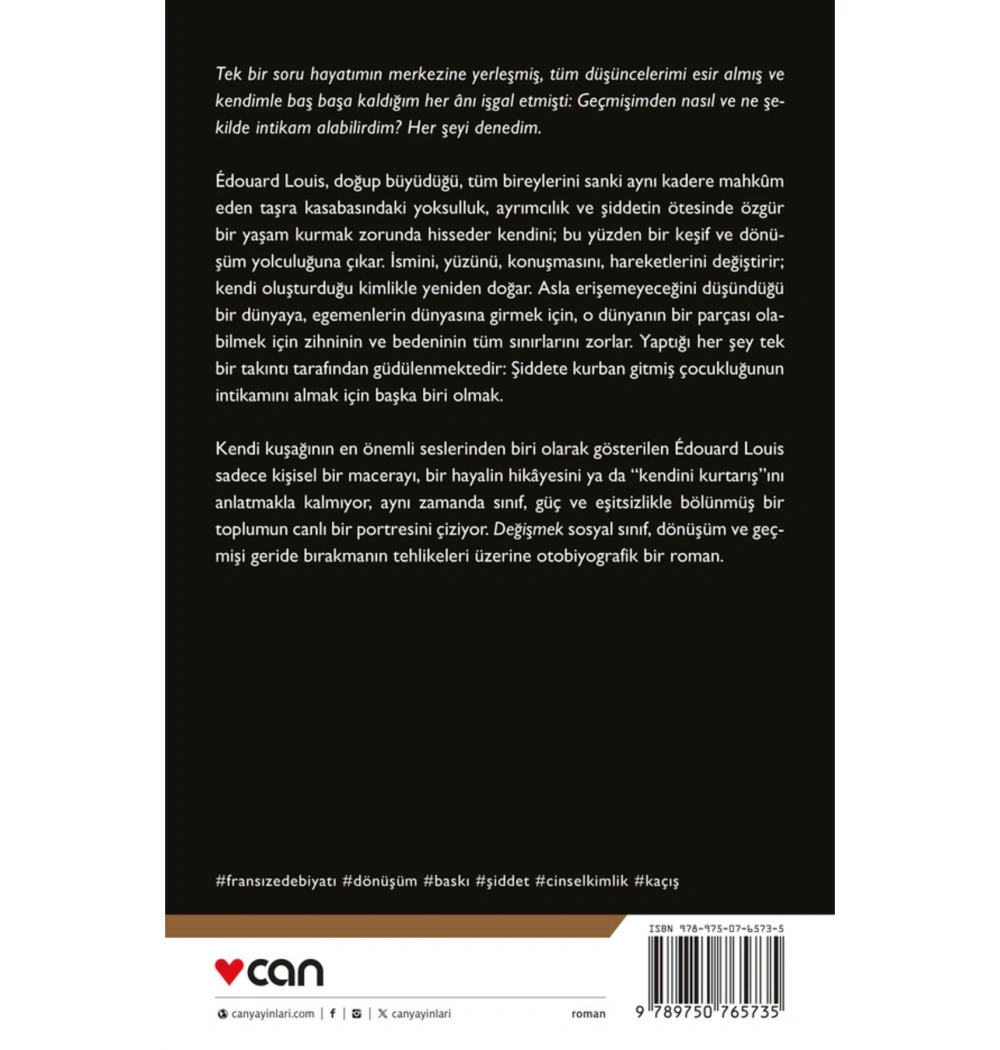 Değişmek Edouard Louıs Can yayın