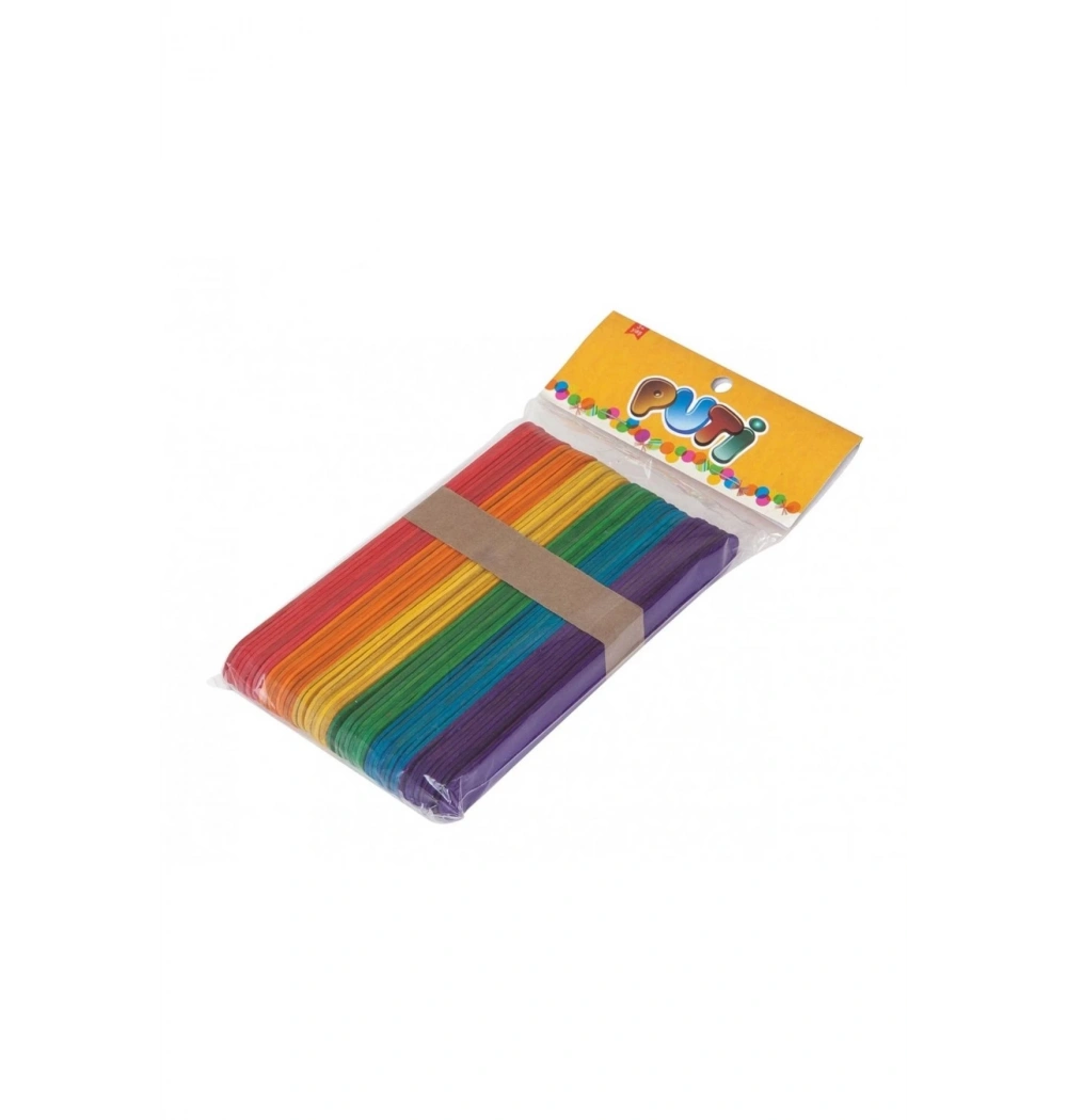 Viva Puti Ahşap Geniş Çubuk Renkli Abeslang 50 Li