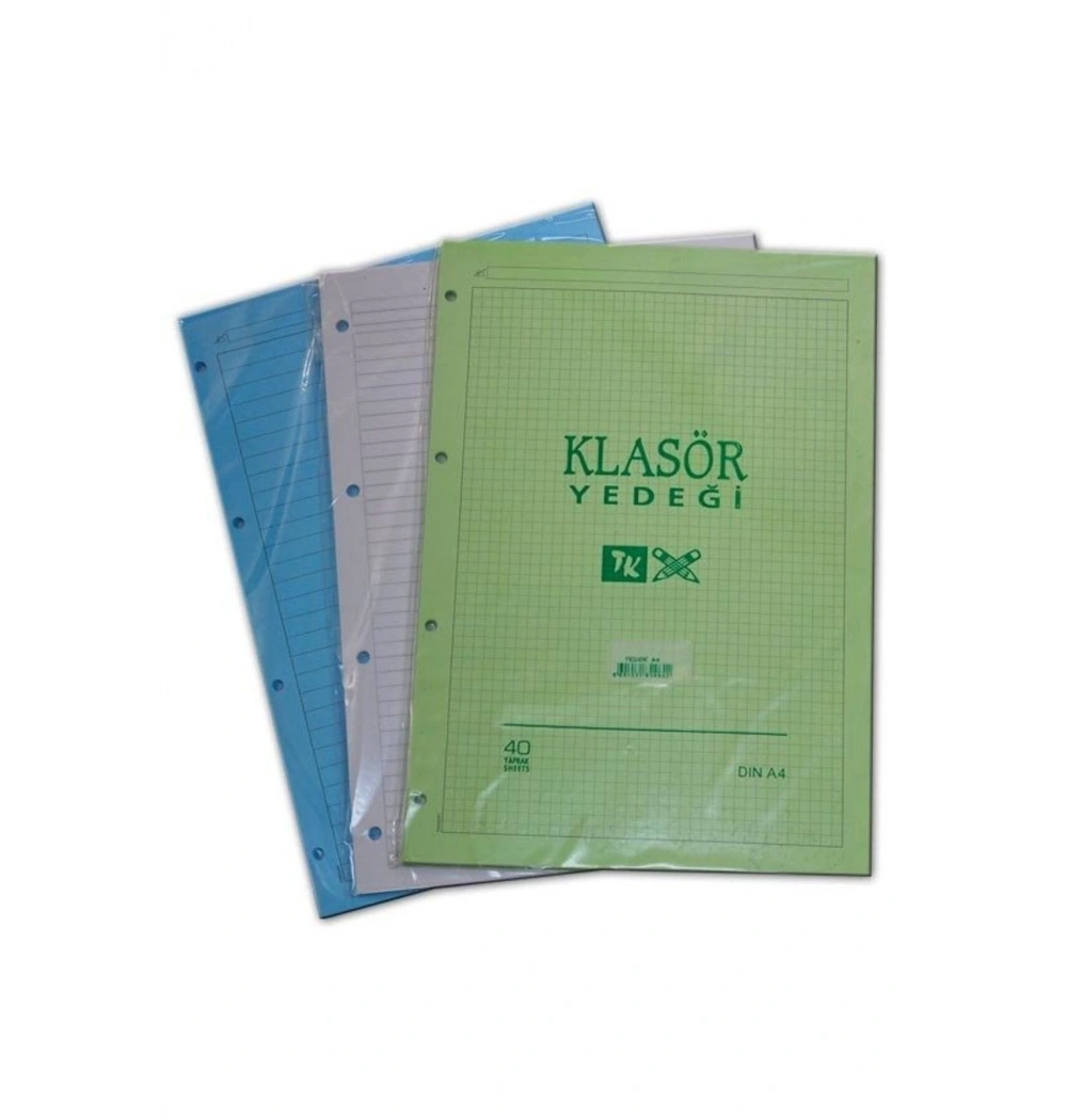 Doru A4 Klasör Yedeği Kareli Mavi Sarı Pembe Yeşil