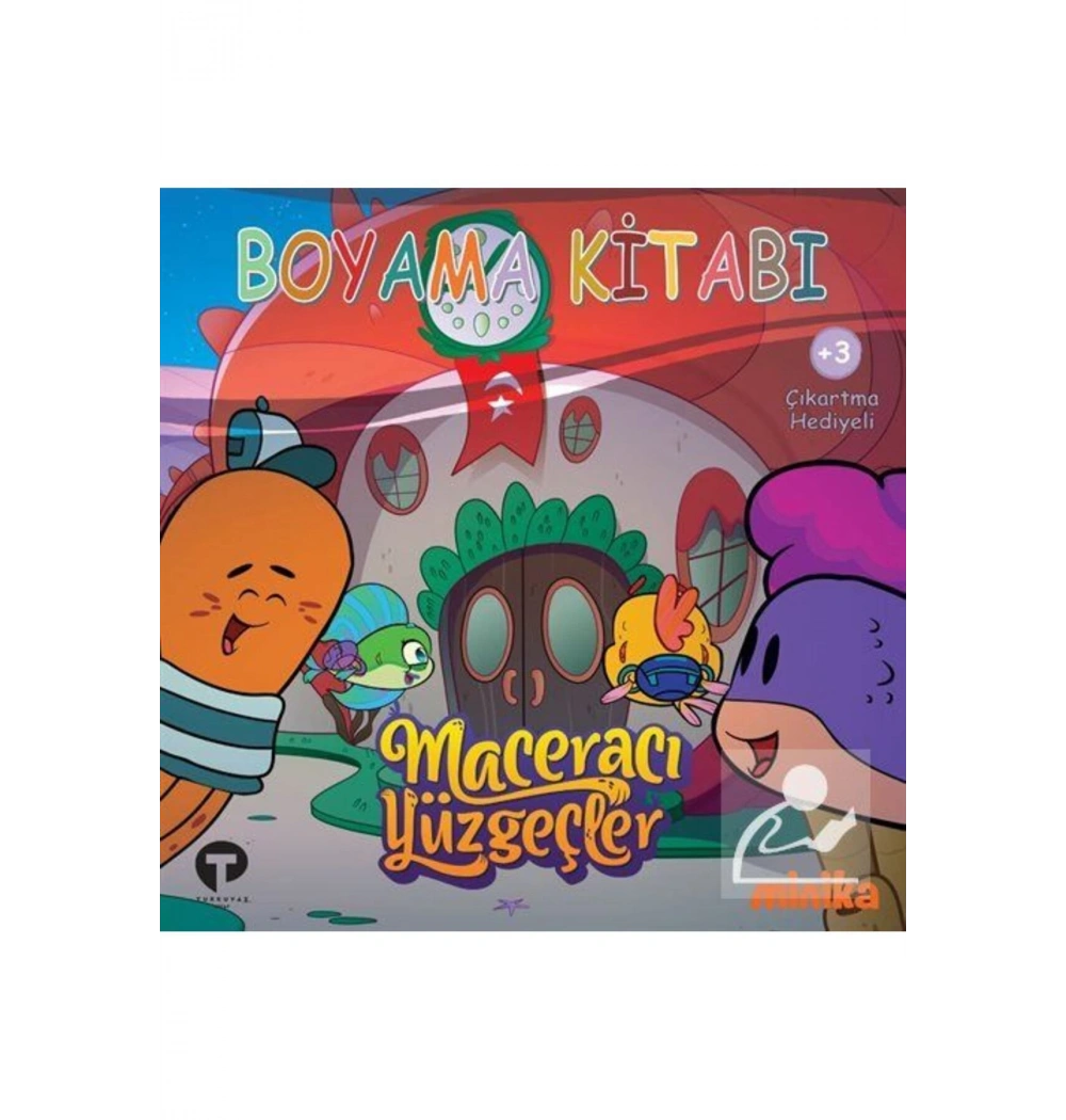 Maceracı Yüzgeçler Boyama Kitabı 4 Çıkartma Hediyeli Minika