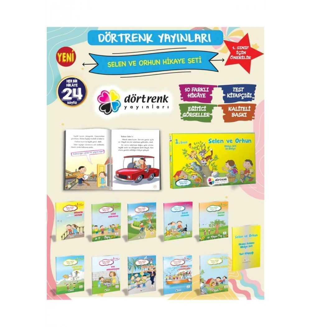 Selen Ve Orhun 10 Kitap 1-2.Sınıflara Hikaye Dörtrenk