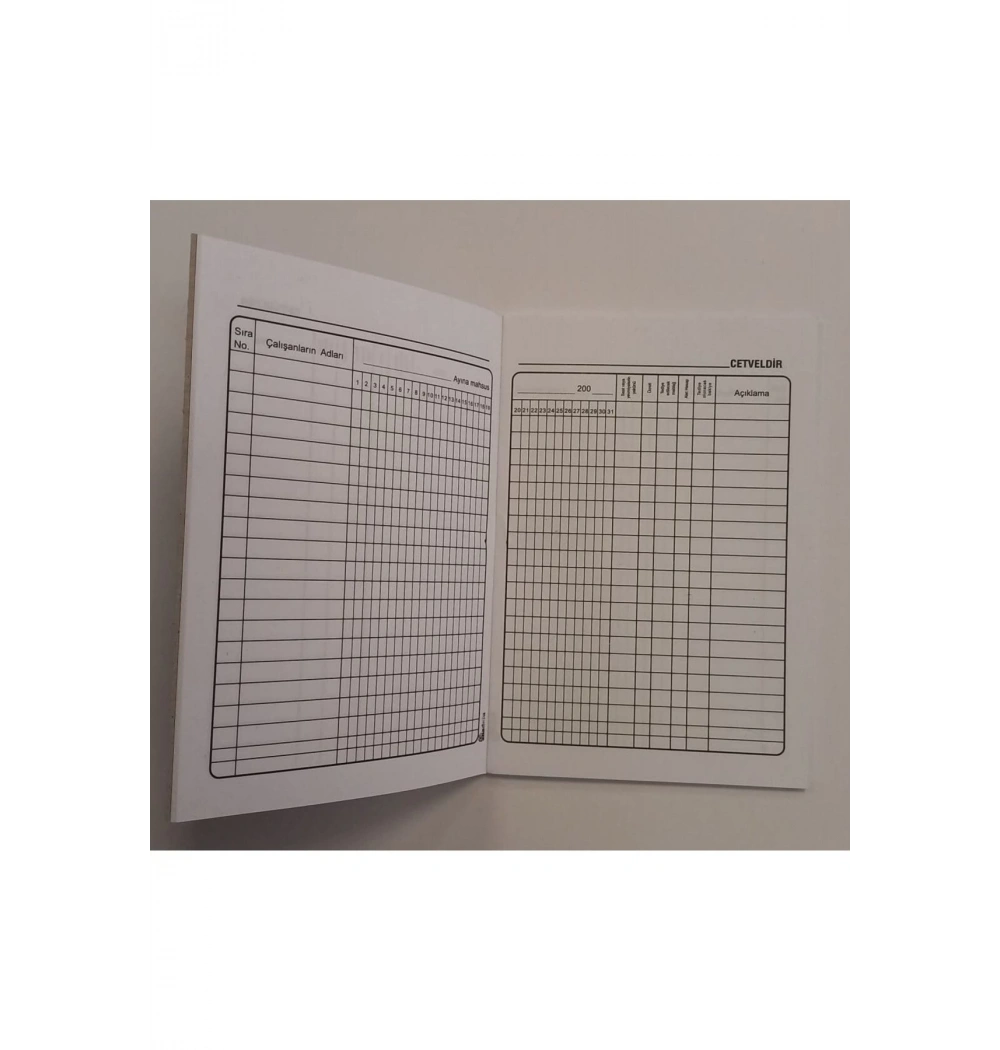 Anadolu Aylık Puantaj Defteri Küçük