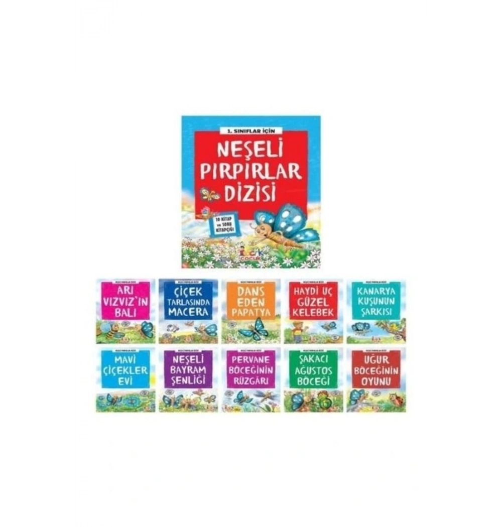 1.Sınıflar İçin Neşeli Pırpırlar Dizisi 10 Kitap Set Bıcırık Çocuk