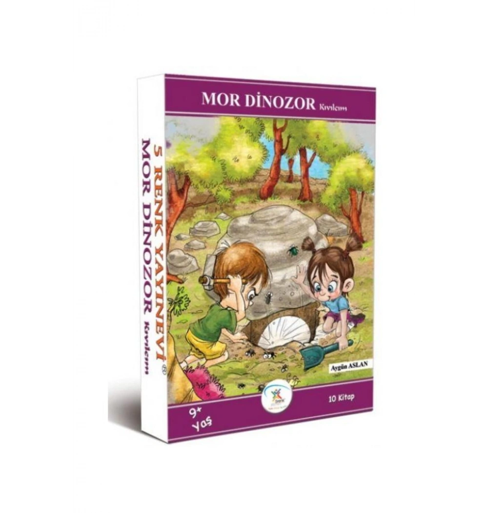 Mor Dinozor Kivilcim 10 Kitap Set Aygün Aslan 5 Renk Yayın
