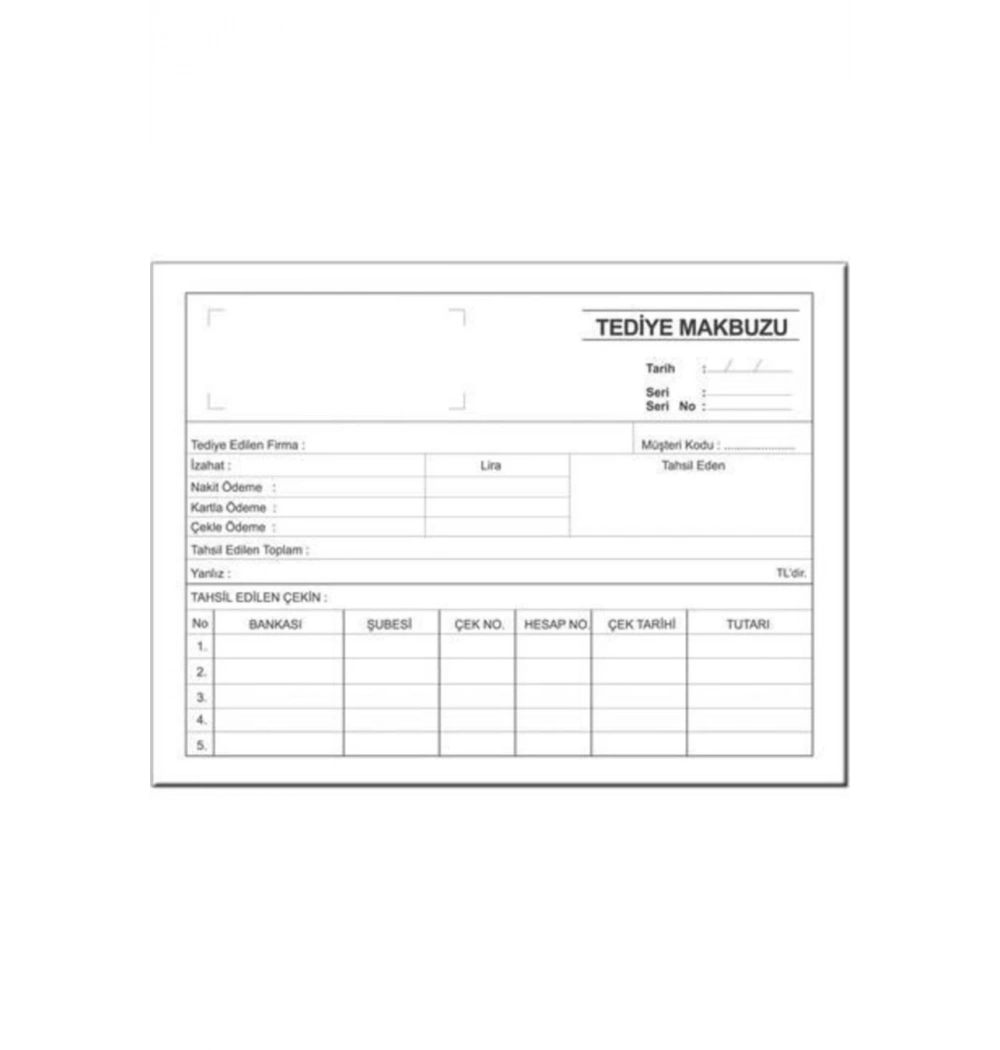 Doru Folıx Tediye Makbuzu 2-50 2N Otokopili