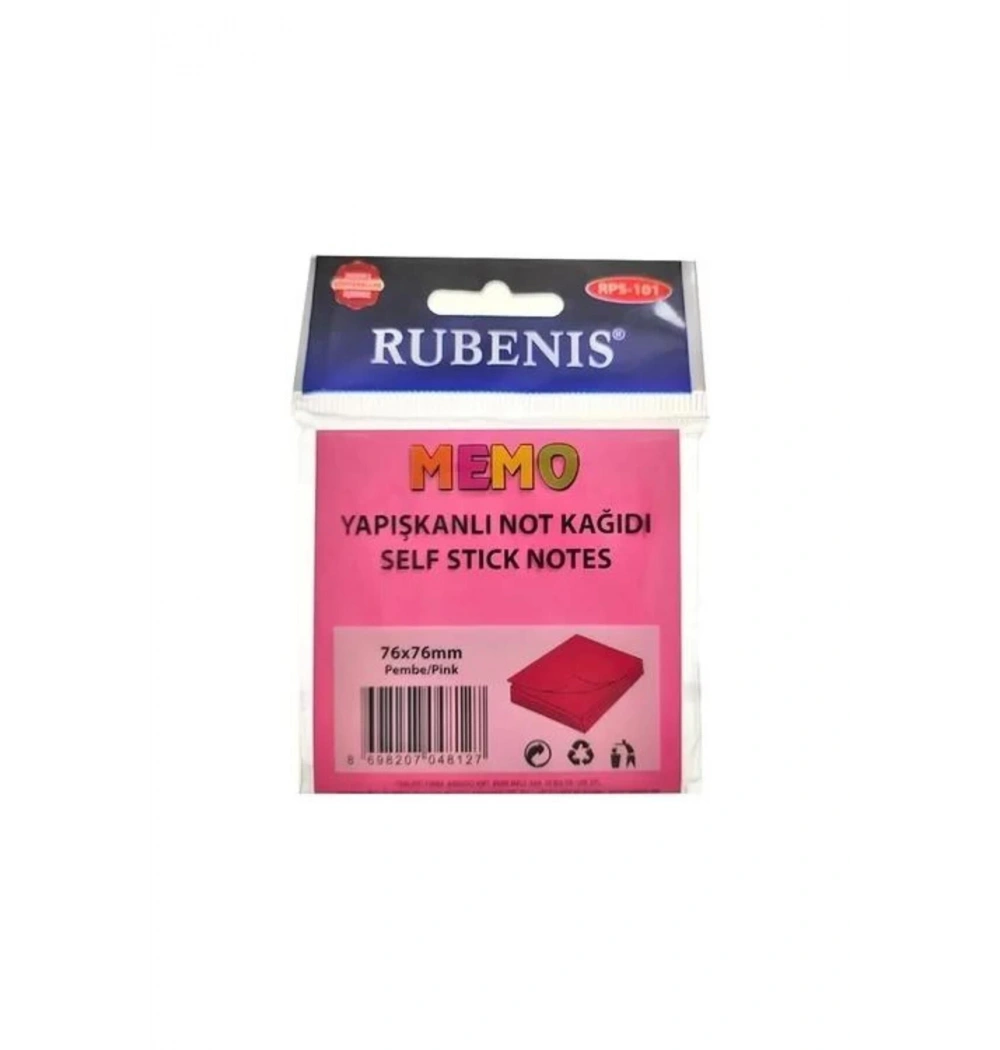 Rubenis 76*76 Mm 50  Yaprak Şeffaf Postit Pembe Rps-152