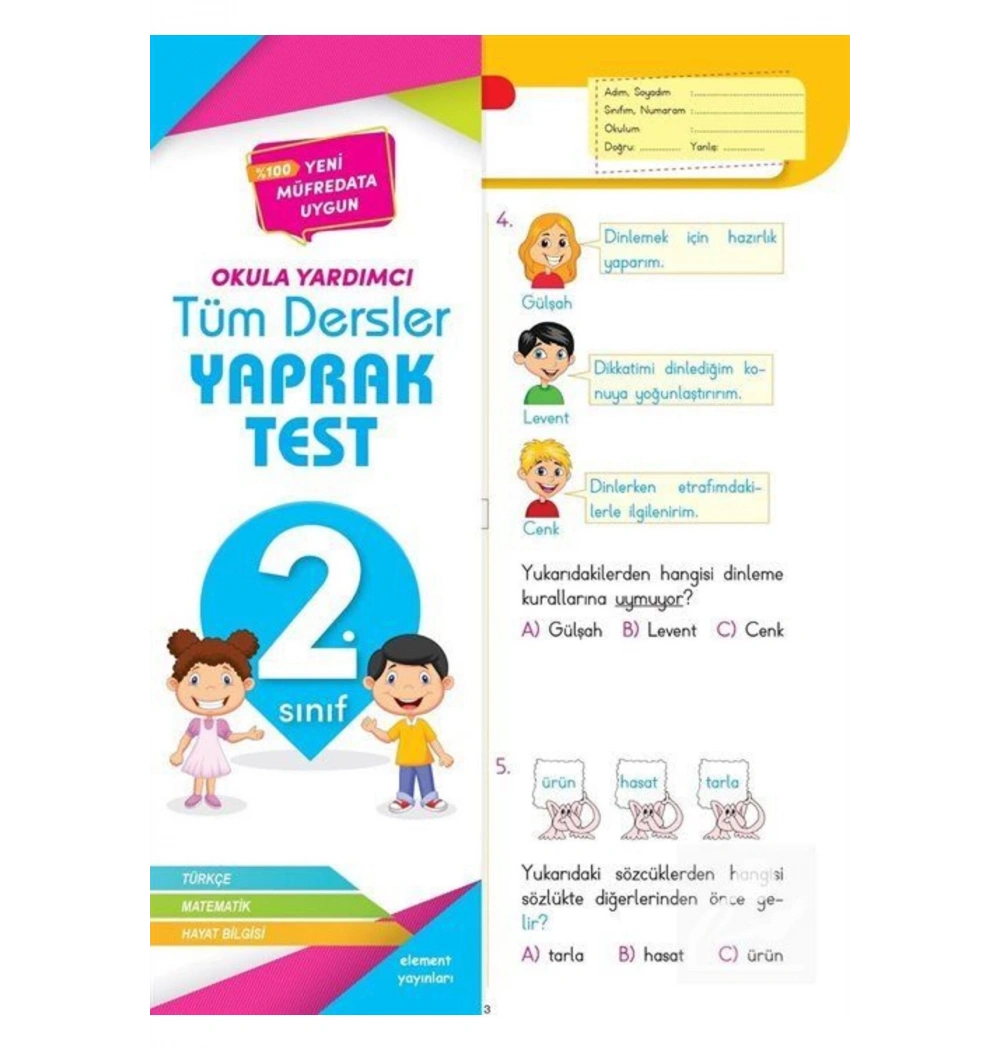 Element 2.Sınıf Tüm Dersler Yaprak Test