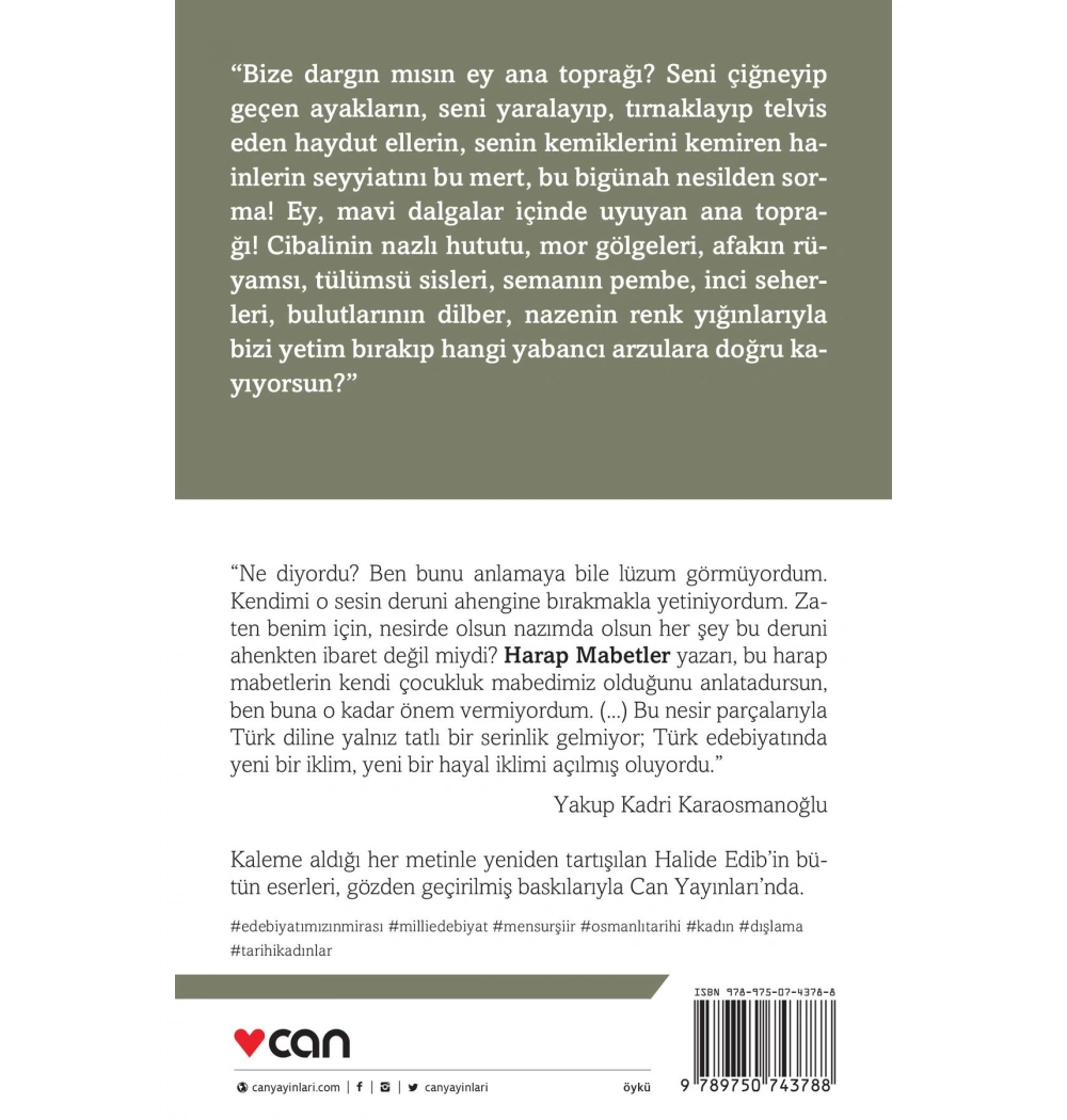 Harap Mabetler Halide Edip Adıvar Can Yayın