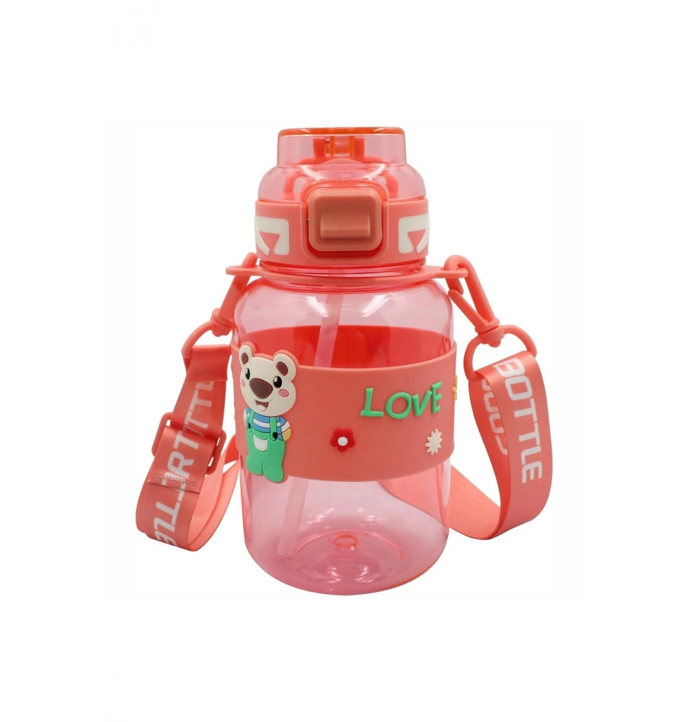 Noki Kids Su Matarasi Petg Pipetli Kapak Silikon Kemerli Askılı 800 Ml T-0118-040